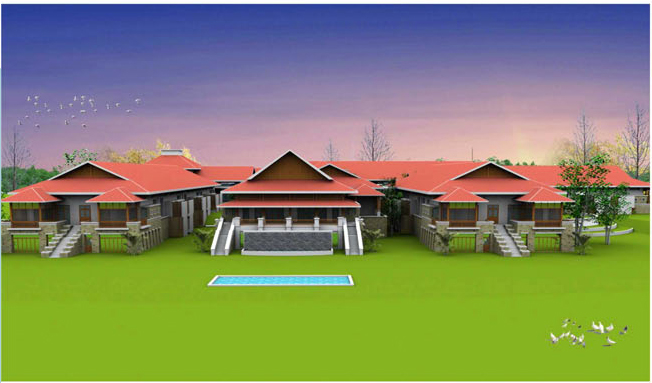 National Villa Resort project in Myanmar of Yekalon Curtain wall 0